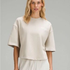 Lululemon cropped T Shirt (brushed heavyweight cotton crew cropped t shirt)